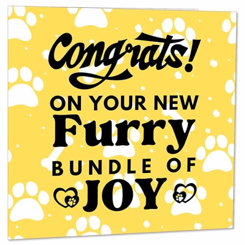 Congratulations Pet Card for New Puppy or Kitten - 145mm