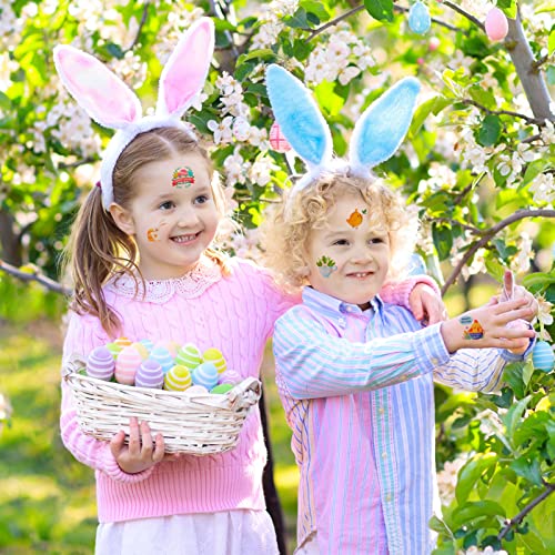Konsait 72pcs Easter Temporary Tattoos for Kids Bunny Egg Party Favors