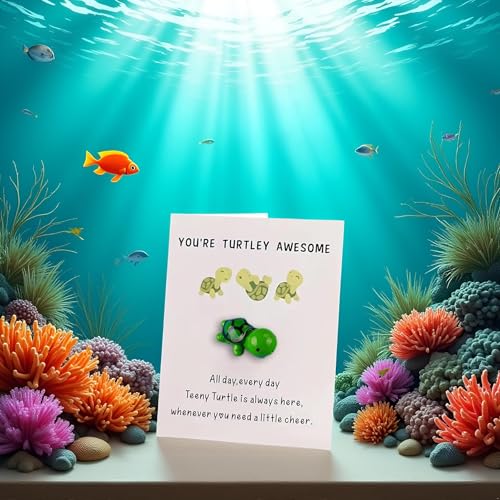 Mini Pocket Hug Turtle with Inspirational Card - You're Turtley Awesome Gift