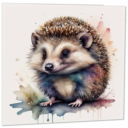 Watercolor Hedgehog Greeting Card | Premium Eco-Friendly Design