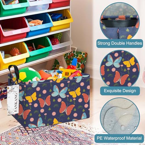 Collapsible Rectangular Colorful Butterfly Storage Basket - FANKANG