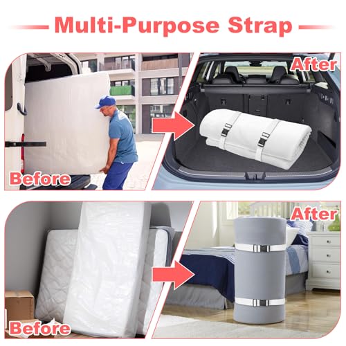 Adjustable Mattress Topper Straps – 63" L x 1.5" W – 4 Pack