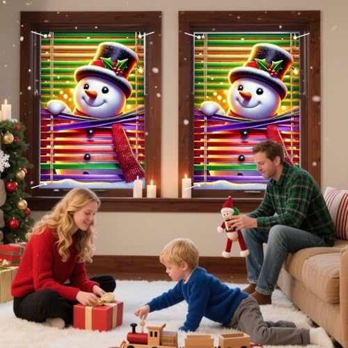 Nuxovilar Christmas Window Cover Banner Snowman 31x47 Inch Holiday Decor CU01093