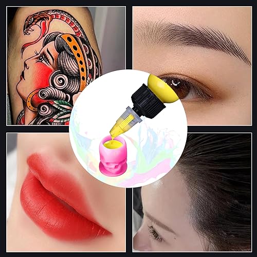 YILONG 50Pcs Pink Skull Tattoo Ink Caps with Stable Base