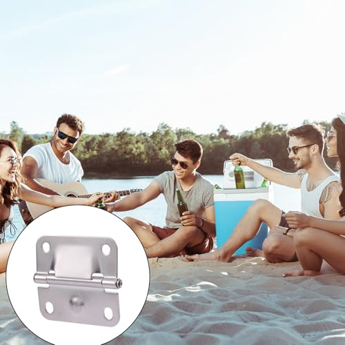 4pcs Stainless Steel Cooler Hinges Replacement for Coleman Parts, Ice Chest Hinge Repair Kit with 16 Screws, Camping Coolers Accessories Compatible with 5235 5250 5286b 6262 6270 Most Models