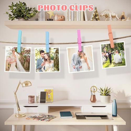 Skdtazrz 72 Pack Pastel Colored Wooden Clothespins - 2.9 Inch Craft Pins