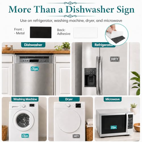 Magnetic Clean Dirty Dishwasher Magnet Sign | Kitchen Organizer