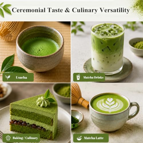 Uji Ceremonial Grade Matcha Powder - Green 1.06oz, Umami-Rich