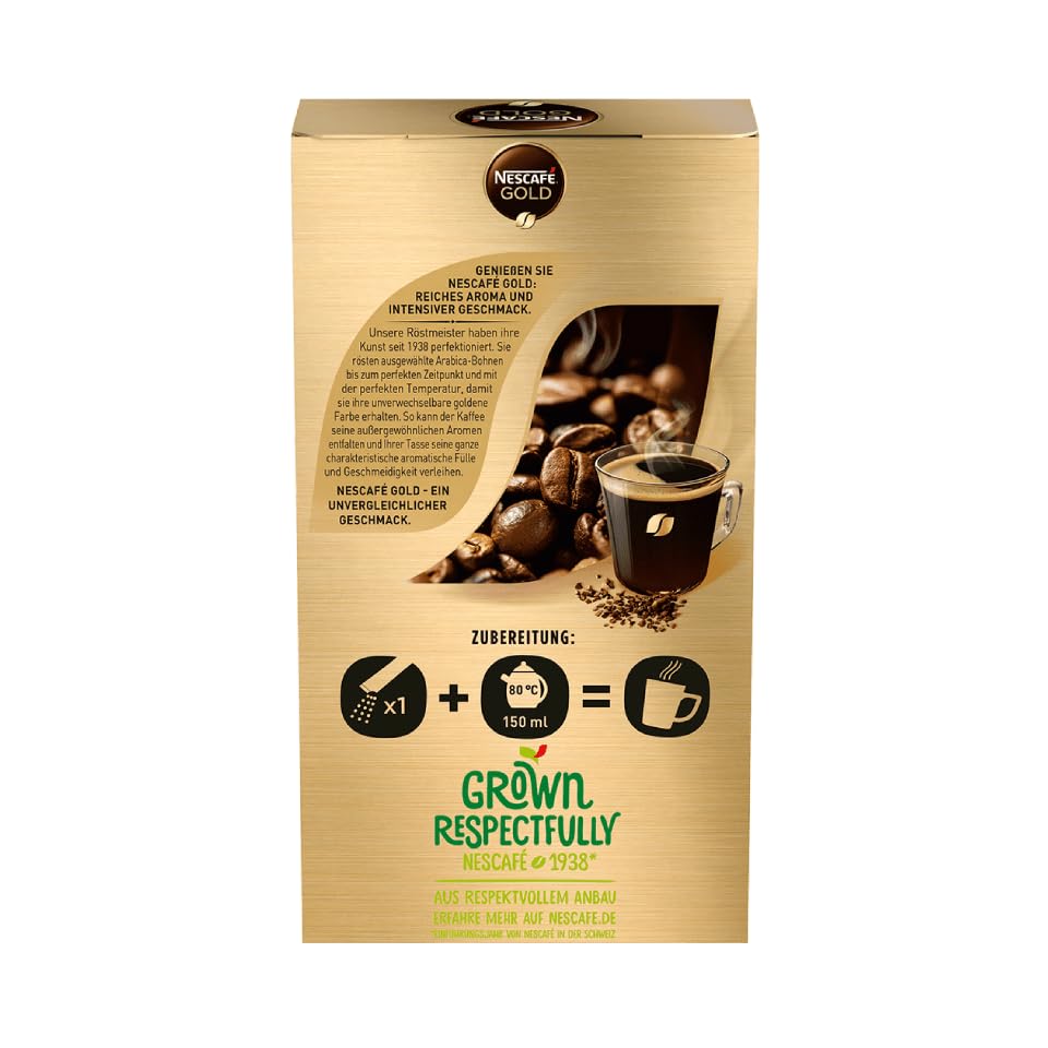 Nescafe Gold Instant Coffee - Rich Aroma, Convenient 10 Stick Pack for On-the-Go Enjoyment