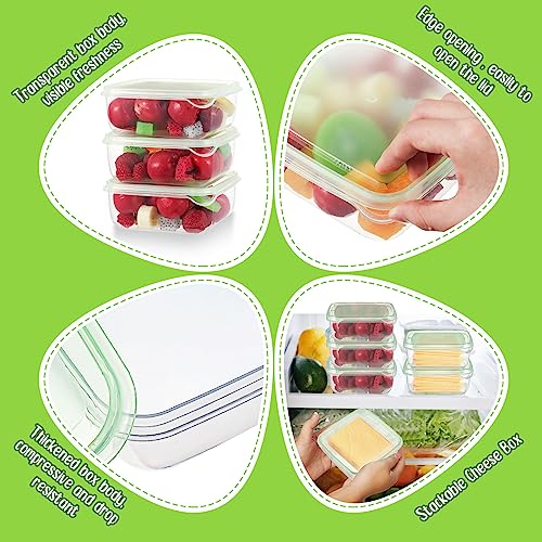Uiifan 3-Pack Clear Airtight Cheese Storage Containers - 22 oz