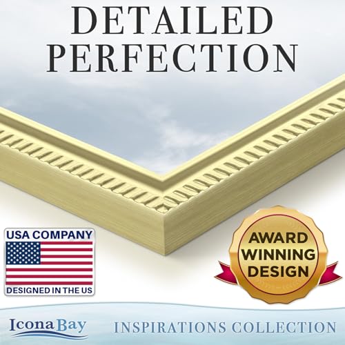 Icona Bay 4x4 Gold Picture Frame with Mat for 3x3 Photo, Wall or Tabletop