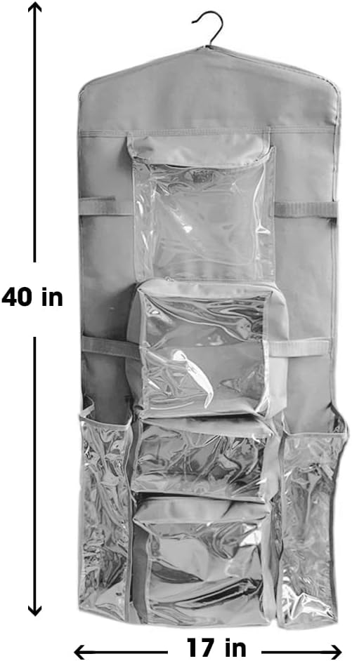 Primode Wrapping Paper Organizer - Over The Door Storage for Gift Wrap, Bags & Accessories | 40”x17” Gray