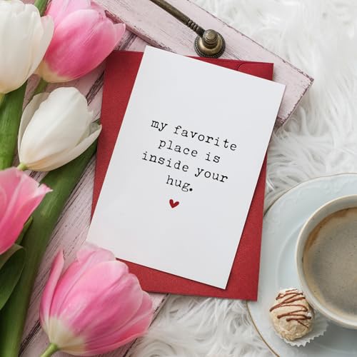 Leinessy Romantic Valentine's Day Card for Him or Her - 8x5.3"