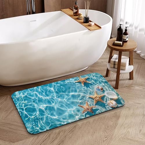 Non-Slip Diatomite Bathroom Mat, Quick Drying 17"x30" Rug