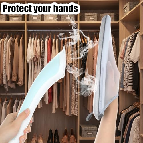 Ezymivs Heat-Resistant Garment Steamer Glove with Finger Loop, Anti Steam Protective Mitt