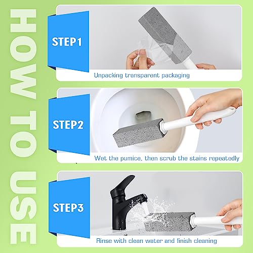 Maryton Pumice Stone Toilet Bowl Cleaner with Long Handle & 3 Refills