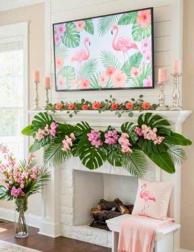10 Pcs Artificial Palm Leaves - Lifelike Faux Fronds for Tropical Decor