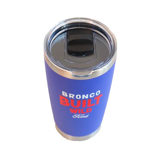 Jeep Ford Bronco Built Wild Logo Insulated 20 oz Travel Coffee Mug | FREE Ford and Bronco Sticker Pack Included