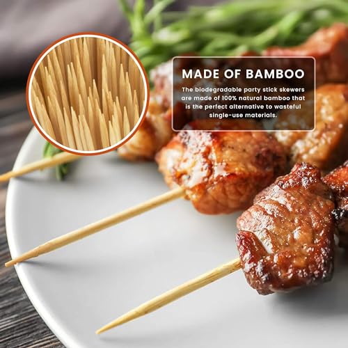 6-Inch Bamboo Skewer Sticks - 100 Count for BBQ & Crafting