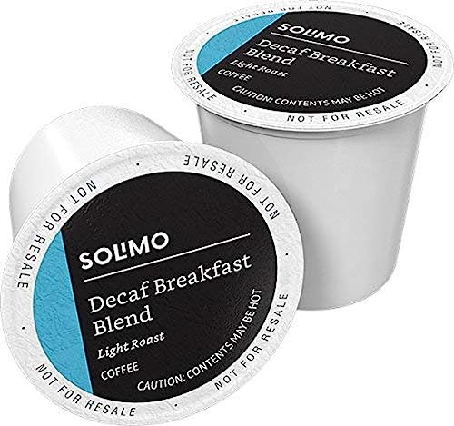 Solimo Decaf Breakfast Blend Coffee Pods, 100 Count - K-Cup Compatible