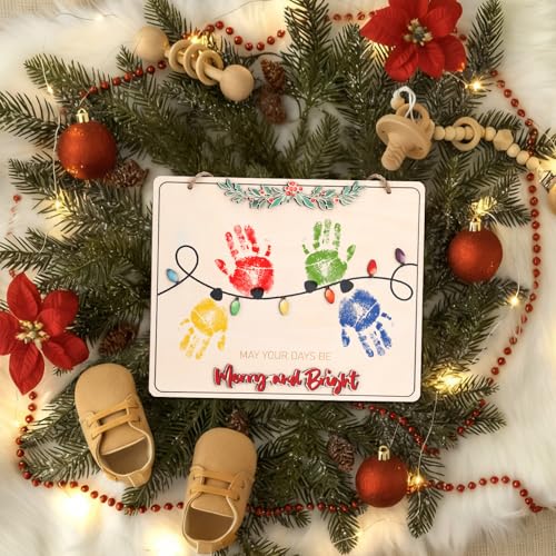Baby's First Handprint Christmas Ornament - Fingerprint Holiday Craft - Christmas Keepsake