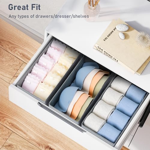 DIMJ Drawer Organizer Set of 3 - Grey Underwear & Clothing Storage