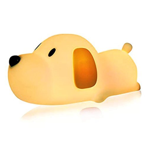 S NMT Silicone LED Papa Puppy Night Light Touch Sensor Switching Night Lamp, Transform Between Warm White 2700K and White 6500K, Safe SIL+ABS, Sleep Timer Setting for Kids Babies Bedside and Nursery
