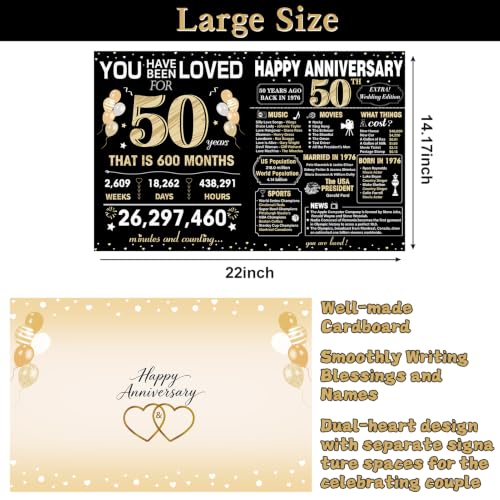 50th Anniversary Signature Card - Large Black & Gold Design
