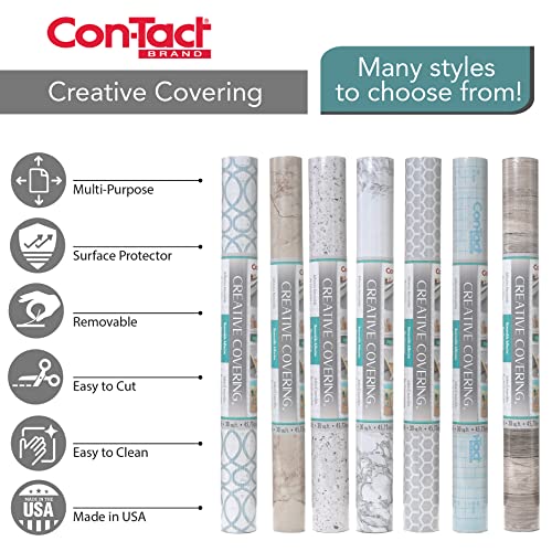 Con-Tact Creative Covering Self-Adhesive Shelf Liner 18'' x 16' Glacier Gray