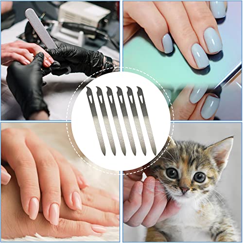 Metal Nail Files 6-Pack - 5.5 Inch Stainless Steel Double Sided Manicure Tools