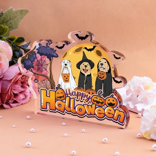 Halloween Dog Mom Acrylic Block Decor & Spooky Sign for Dog Lovers