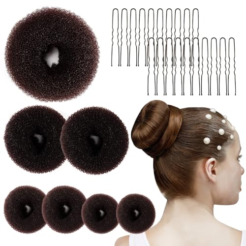 MAQIHAN Hair Donut Bun Maker Kit with Clips - 5 Sizes