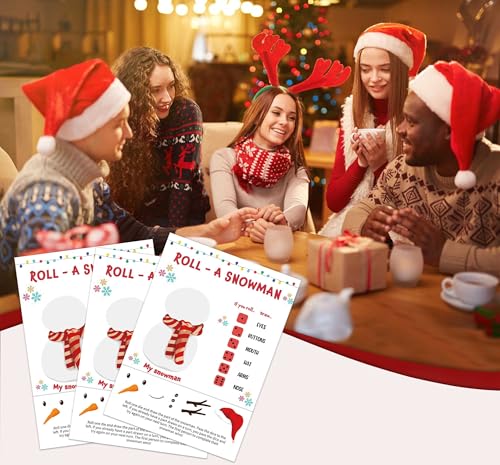 Christmas Roll A Snowman Dice Game for Family & Kids