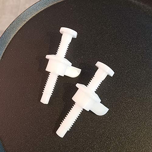 Plastic Bolt for Toilet Seat with Nut - Easy Installation, White