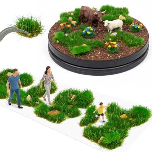 Warmtree Static Grass Bushy Tufts Summer Green for Miniature Scenery & Dioramas