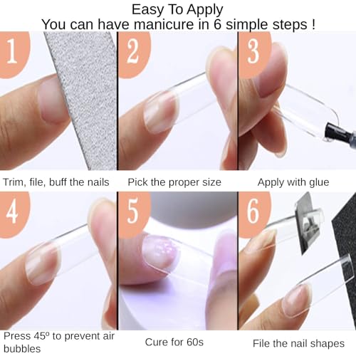 MtnLaur 240Pcs XXXL Tapered Square Nail Tips Full Cover Clear Fake Nails