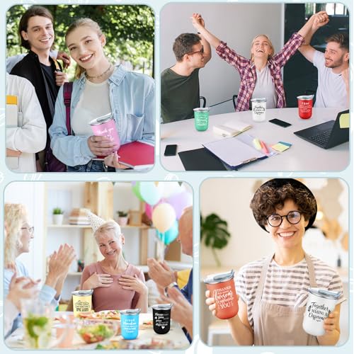 Vibrant 10-Pack Thank You Gift Mugs - 13oz Team Appreciation Set with Slide Lids