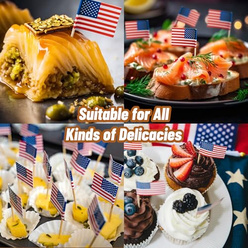 100 Pack Small American Flags on Sticks for Parties & Events