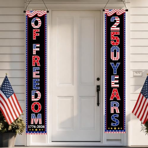 USA 250th Anniversary Patriotic Porch Banners - 2-Piece Set