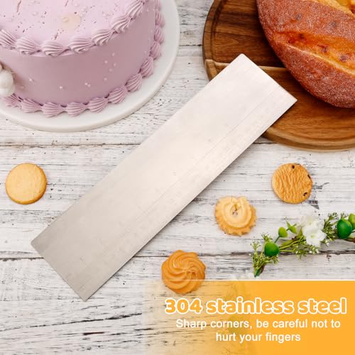 NQEUEPN 12 Inch Metal Cake Scraper and Stainless Steel Edge Smoother