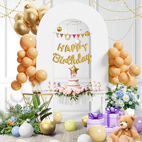 7.2FT White Spandex Open Arch Backdrop Cover - Double-Sided Design