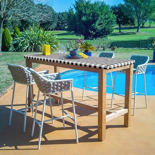 Waterproof Black and White Buffalo Picnic Tablecloth, 6ft Fitted Vinyl Cover