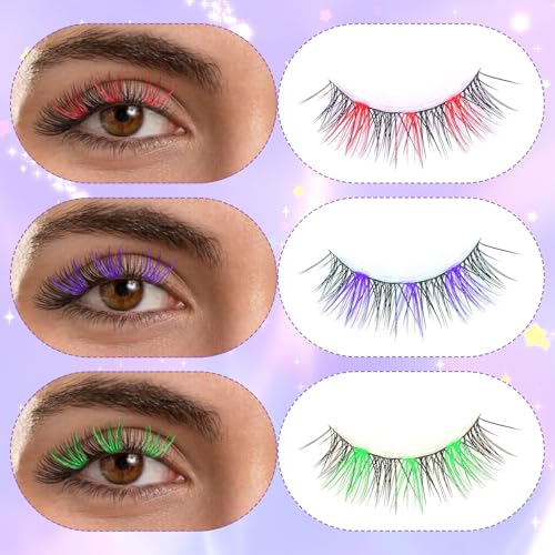 HJZHII 120Pcs Colored Lash Clusters D Curl Mixed 6 Colors DIY Eyelash Extensions