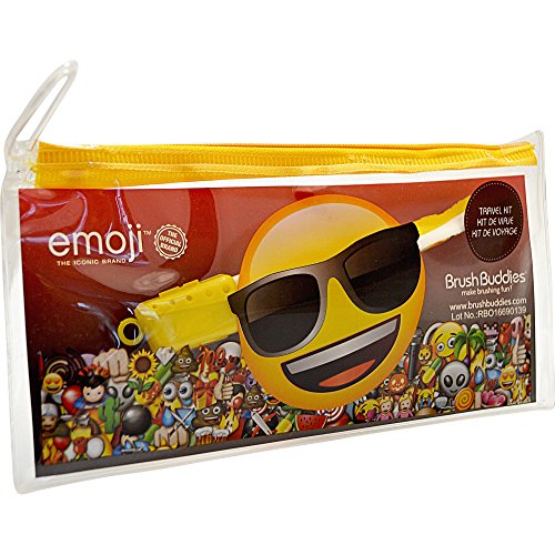 Brush Buddies Emoji Eco Travel Kit with Toothbrush and Pouch