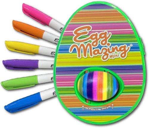EggMazing Mini Easter Egg Decorator Kit - Fun Spinner & 6 Markers for Kids Ages 3+