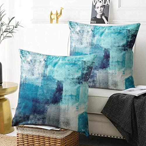 Alricc Turquoise Velvet Throw Pillow Covers, 18x18 Inch, 2 Pack