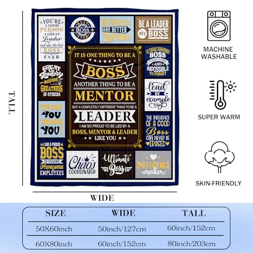 Boss Gifts Throw Blanket 80x60 Inches - Boss Day Birthday Christmas Gift - Boss Appreciation