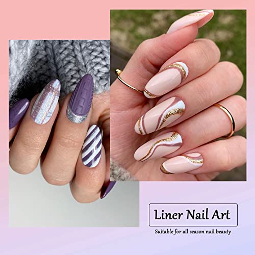 Vnicesli White Nail Art Gel Liner Polish with Built-in Brush 10ml