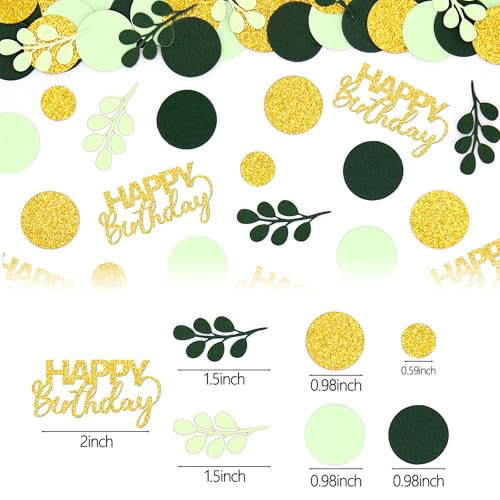 Sage Green Birthday Confetti - 300PC Gold Glitter Table Decorations