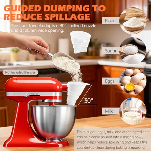 Flour Funnel for KitchenAid Mixer 5Qt - Spill-Free Attachment